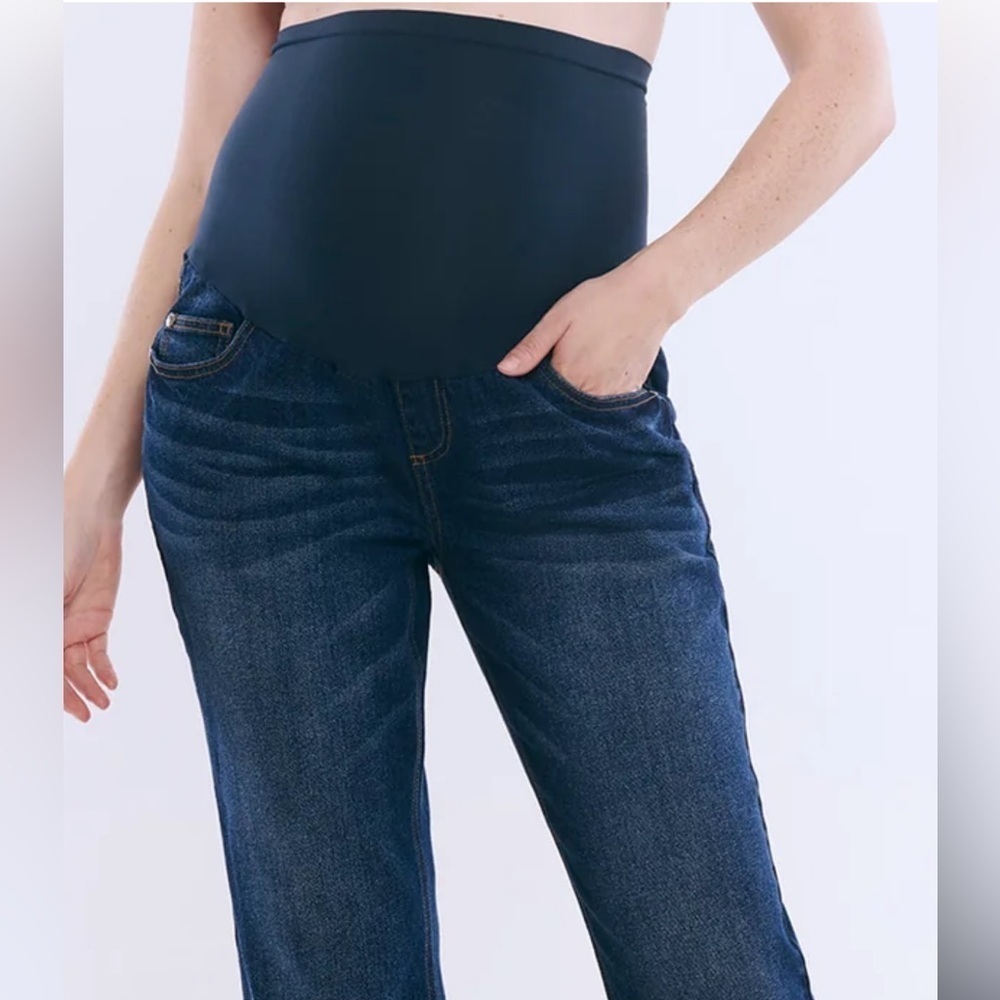 Motherhood Maternity Straight Leg with Belly Band Jeans